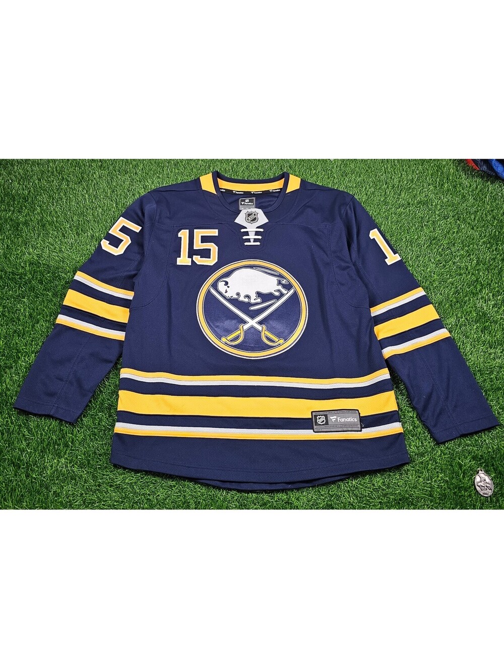 Buffalo Sabres Eichel 15 Navy Breakaway Hockey Jersey Size Medium